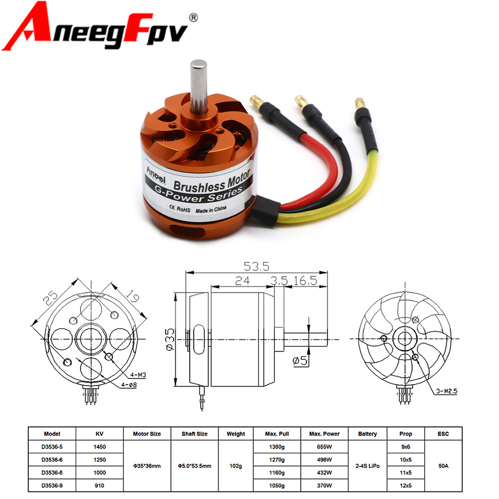 Rc Helicopter Mini - D3536 910KV 1000KV 1250KV 1450KV محرك