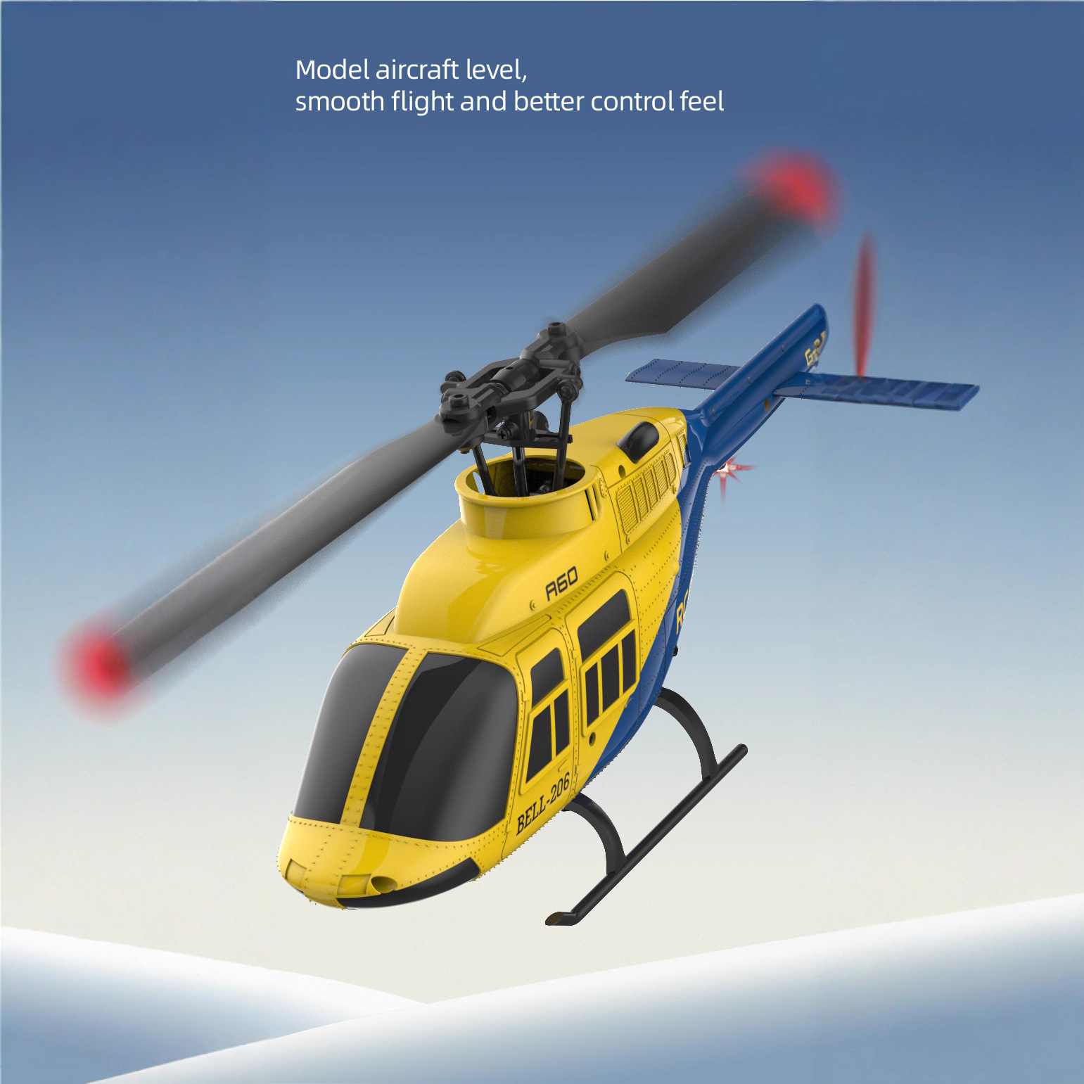 Rc Helicopter Single Rotor - A60 1/42 مقياس الجرس 206 RC