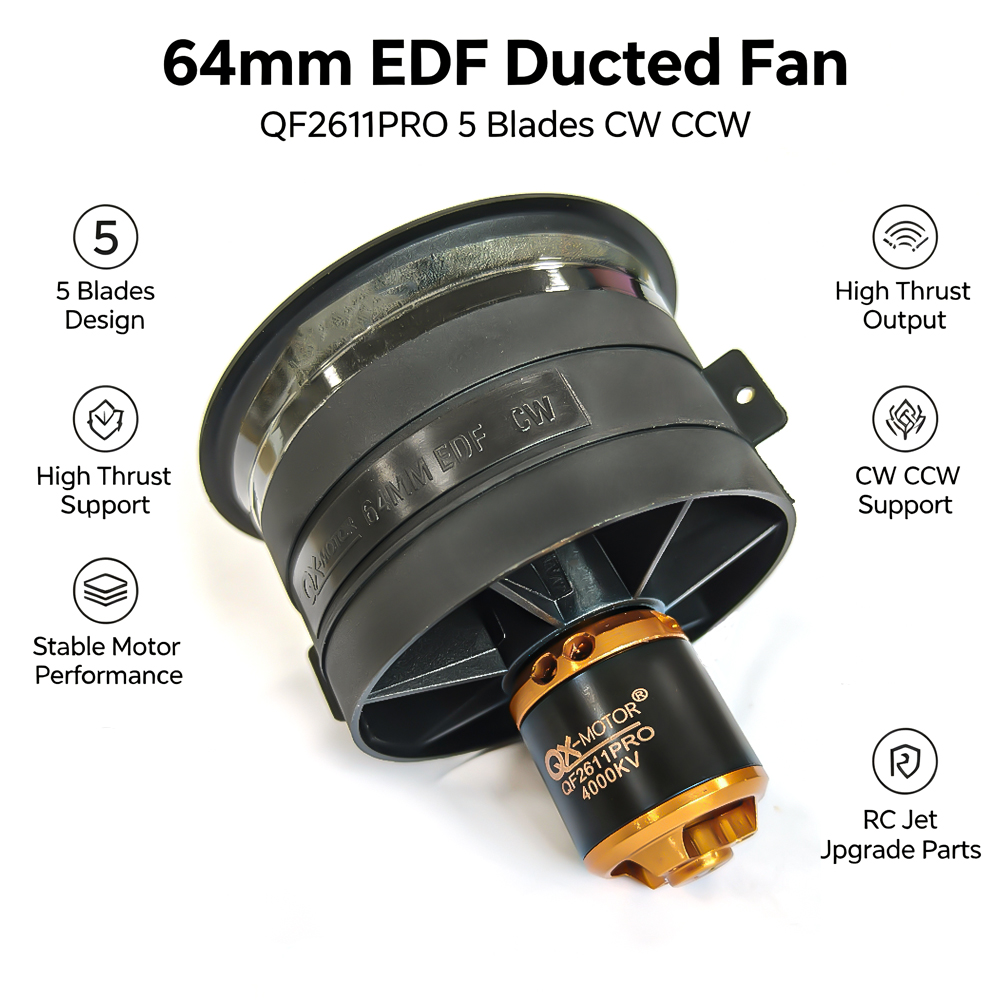 Rc Helicopter Blade - مروحة QX-MOTOR 64mm EDF ذات 5
