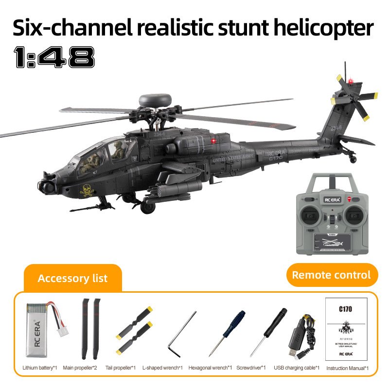 طائرة هليكوبتر RC ERA C170 AH6 - مراجعة Rc Helicopter Single Rotor وسعره