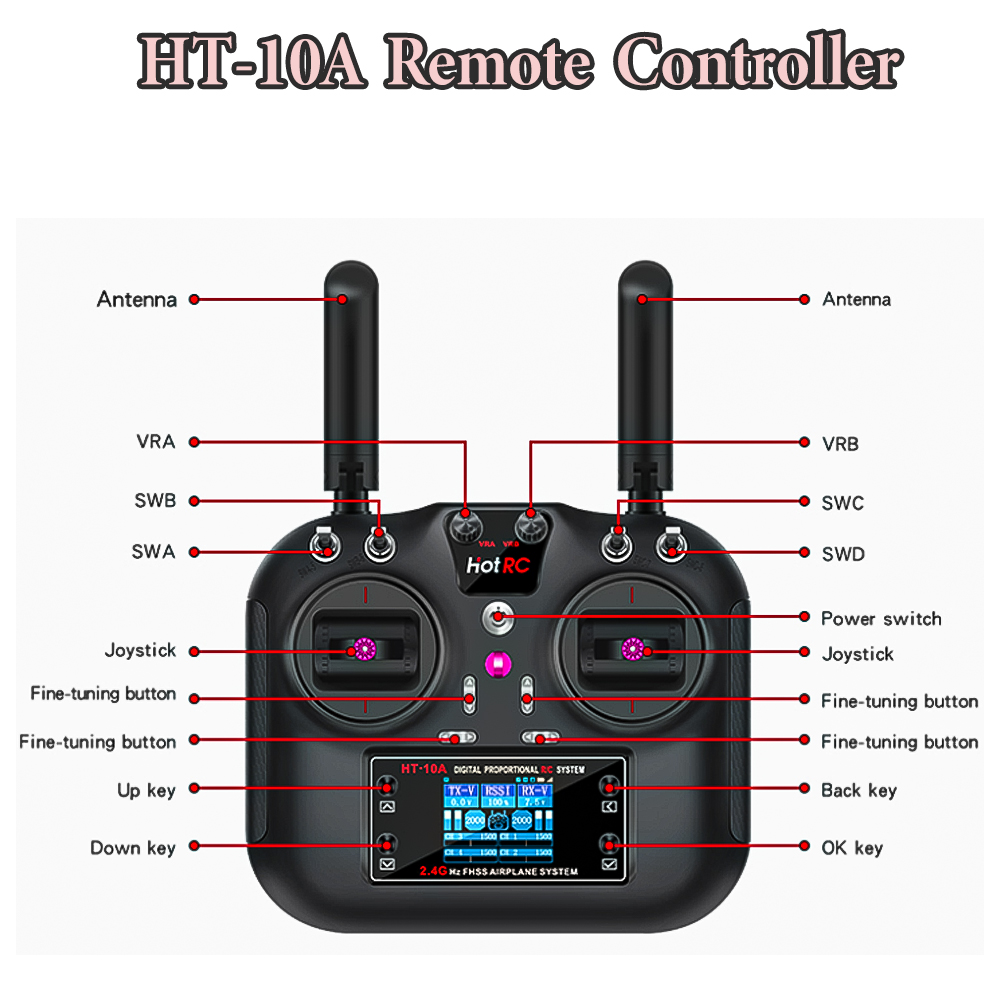 جهاز إرسال Hotrc HT-10A 2.4G 1 - مراجعة Rc Helicopter Motor وسعره